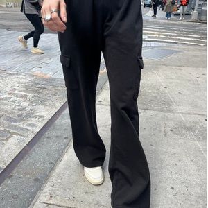 Brandy Melville Black Soft Tie Cargo Anastasia Pants
